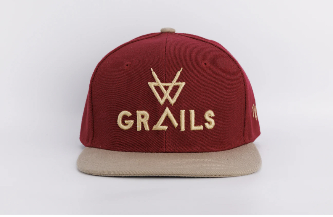 Grails Snapback – Burgundy & Khaki