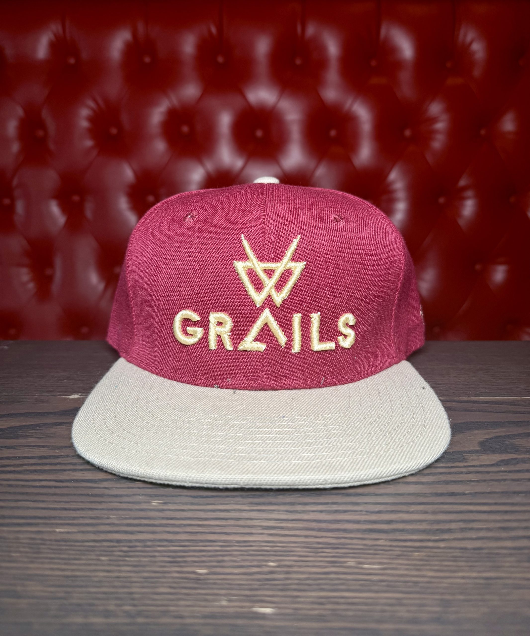 Grails Snapback – Burgundy & Khaki