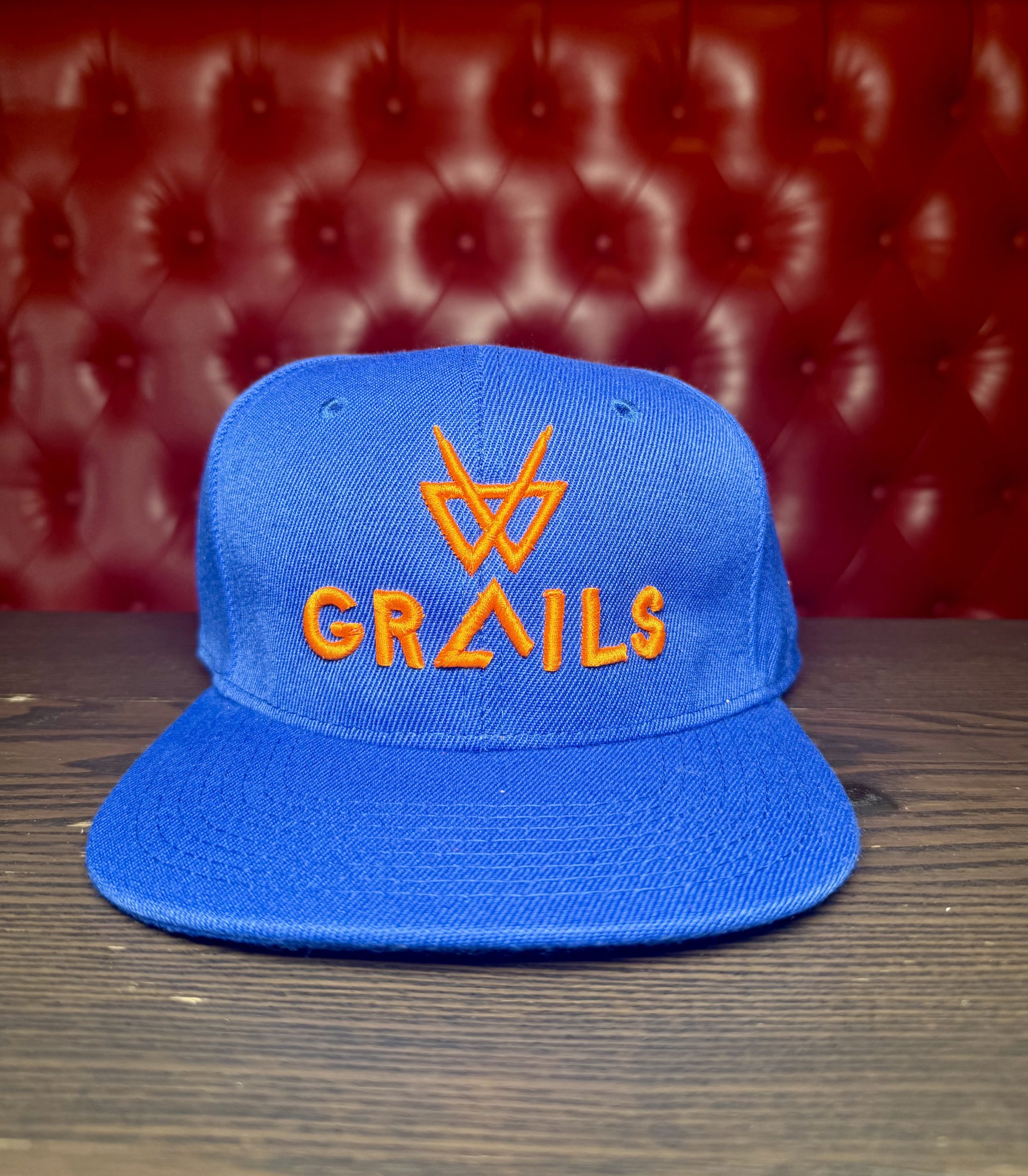 Grails Snapback- Blue w/Neon Orange Grails Logo
