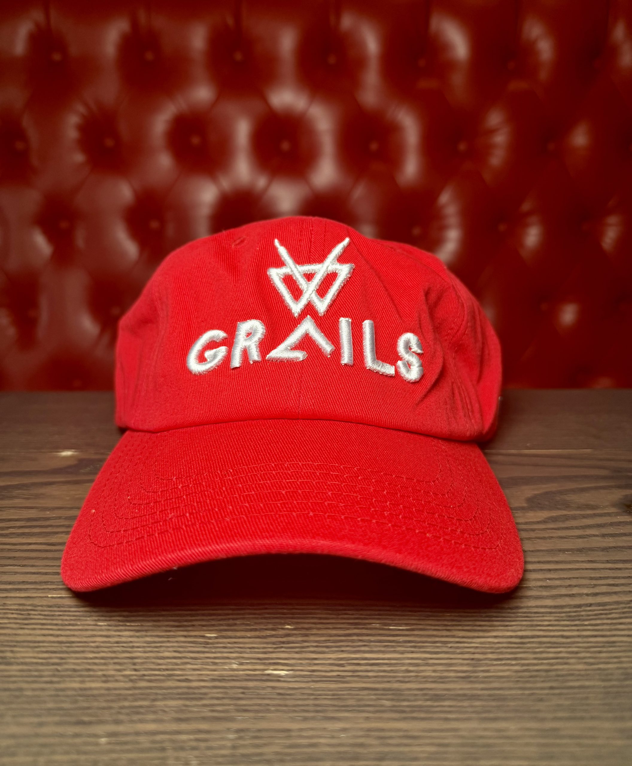 Grails Dad Hat- Red w/White Grails Logo