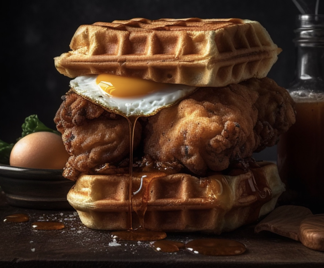 Fried Chicken & Waffles Sandwich